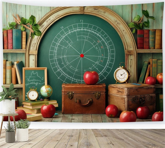 School Photo Backdrops Autumn Apples Books Backdrop UK BRP57-10