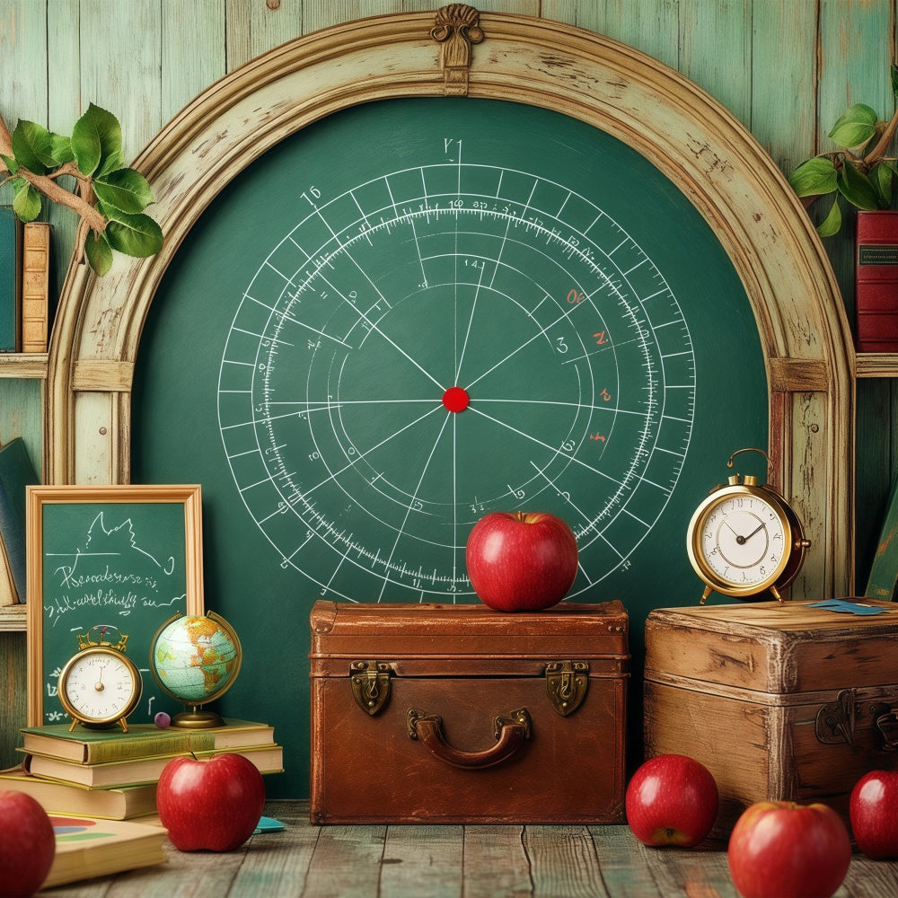 School Photo Backdrops Autumn Apples Books Backdrop UK BRP57-10