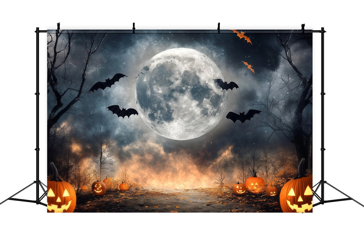 Halloween Moon Backdrop Creepy Moonlit Clearing Backdrop UK BRP57-100