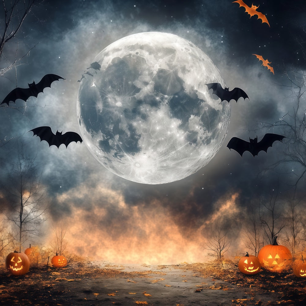 Halloween Moon Backdrop Creepy Moonlit Clearing Backdrop UK BRP57-100