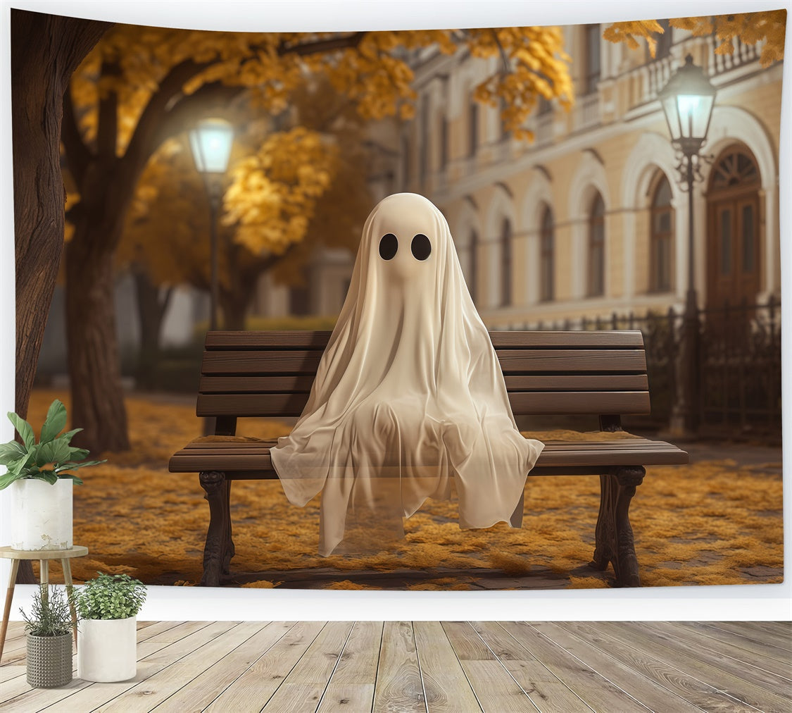 Halloween Picture Backdrop Ghost Fall Bench Backdrop UK BRP57-107