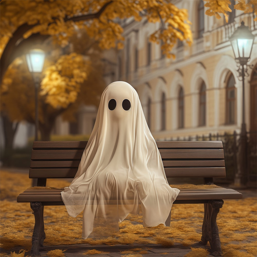 Halloween Picture Backdrop Ghost Fall Bench Backdrop UK BRP57-107