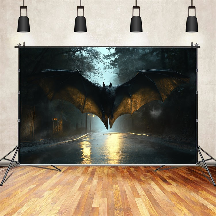 Spooky Halloween Backdrop Midnight Bat Descent Backdrop UK BRP57-108