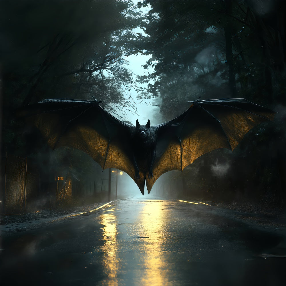Spooky Halloween Backdrop Midnight Bat Descent Backdrop UK BRP57-108