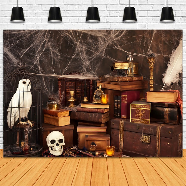 Halloween Photography Backdrop Spells Skulls Study Backdrop UK BRP57-114