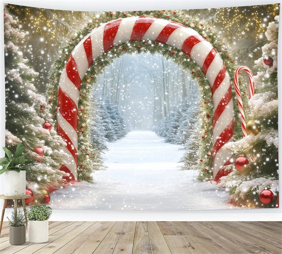 Christmas Backdrops Candy Cane Winter Forest Backdrop UK BRP57-120