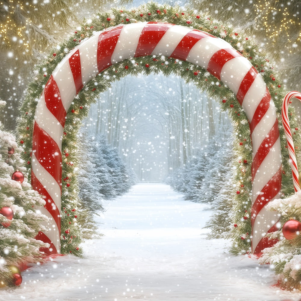 Christmas Backdrops Candy Cane Winter Forest Backdrop UK BRP57-120