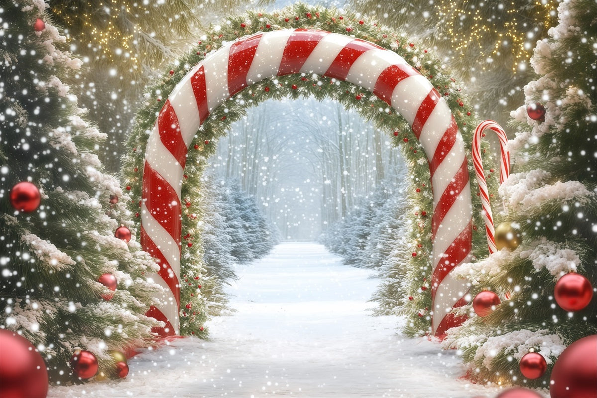 Christmas Backdrops Candy Cane Winter Forest Backdrop UK BRP57-120