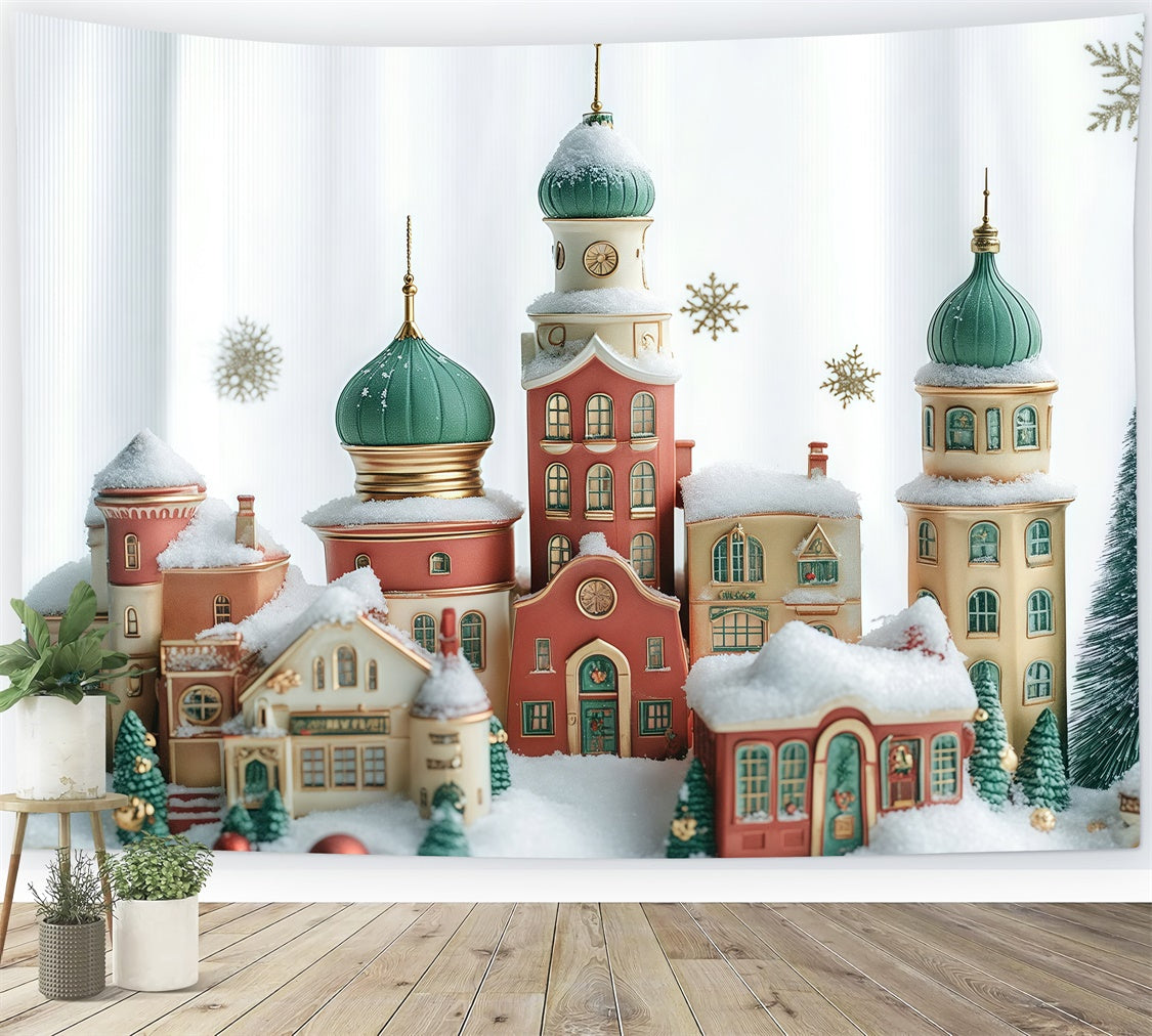 Christmas Backdrop Ideas Snowflake Christmas Town Backdrop UK BRP57-127