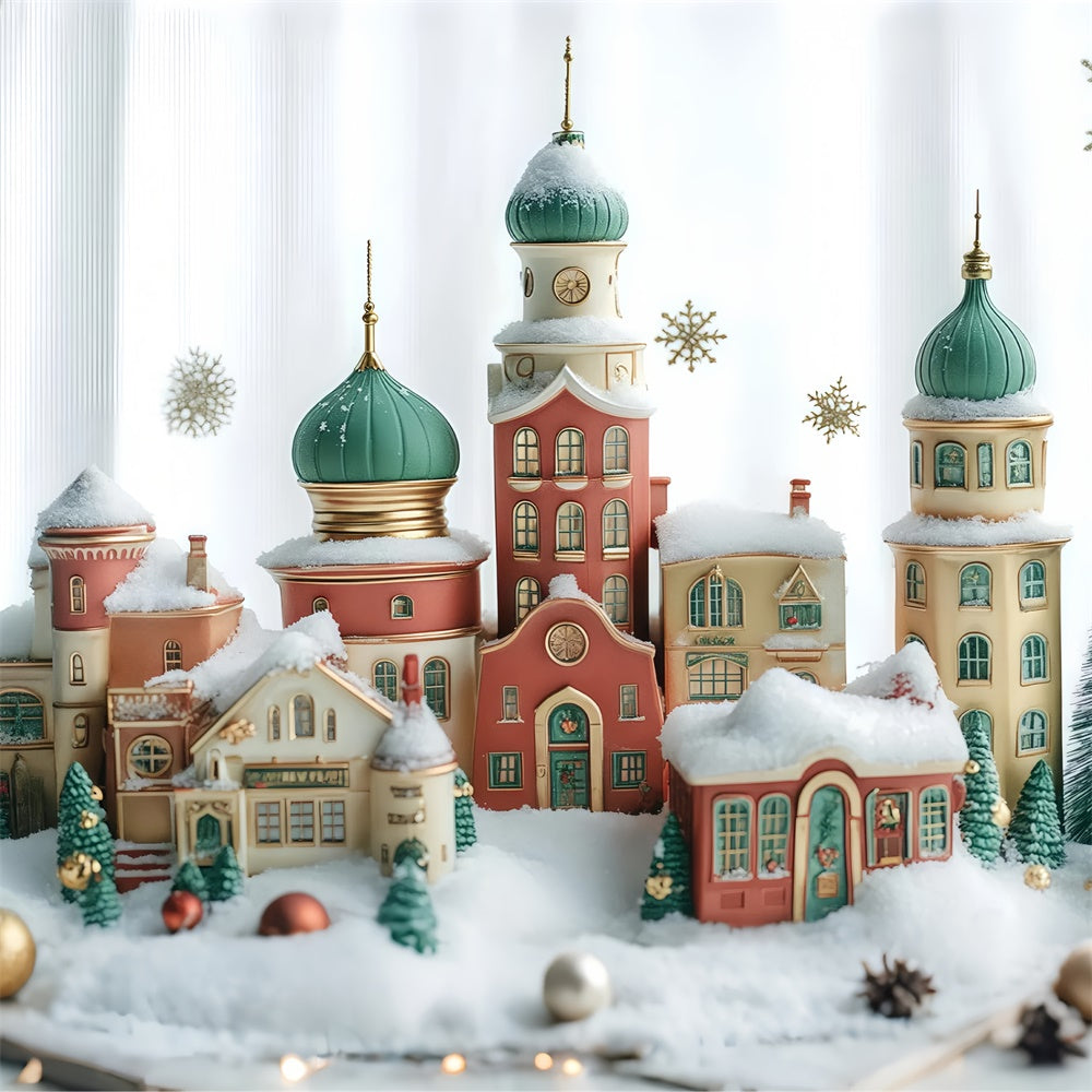 Christmas Backdrop Ideas Snowflake Christmas Town Backdrop UK BRP57-127
