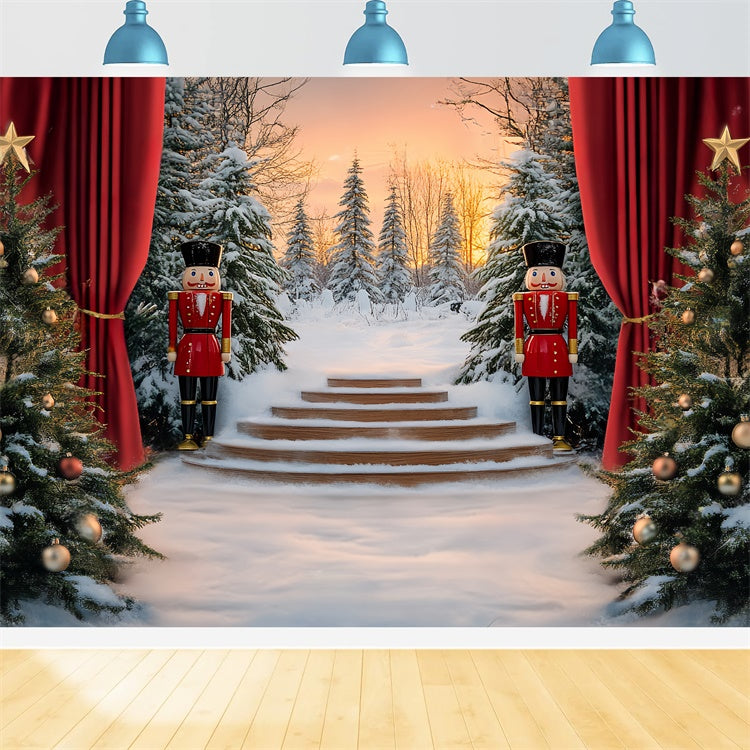 Christmas Backdrop Ideas Nutcracker Winter Stage Backdrop UK BRP57-149