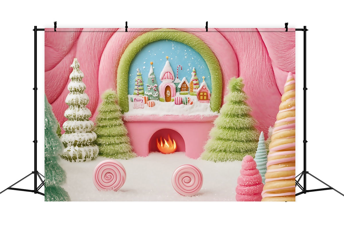 Christmas Photography Backdrops Enchanted Treat Lane Backdrop UK BRP57-153