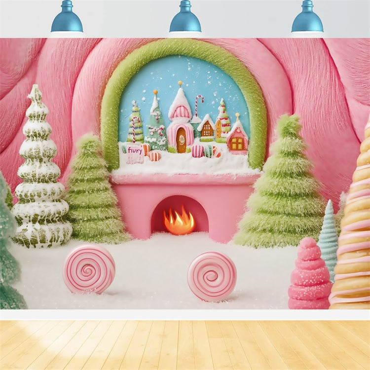 Christmas Photography Backdrops Enchanted Treat Lane Backdrop UK BRP57-153