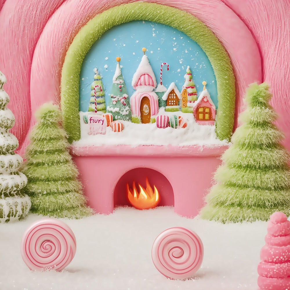 Christmas Photography Backdrops Enchanted Treat Lane Backdrop UK BRP57-153
