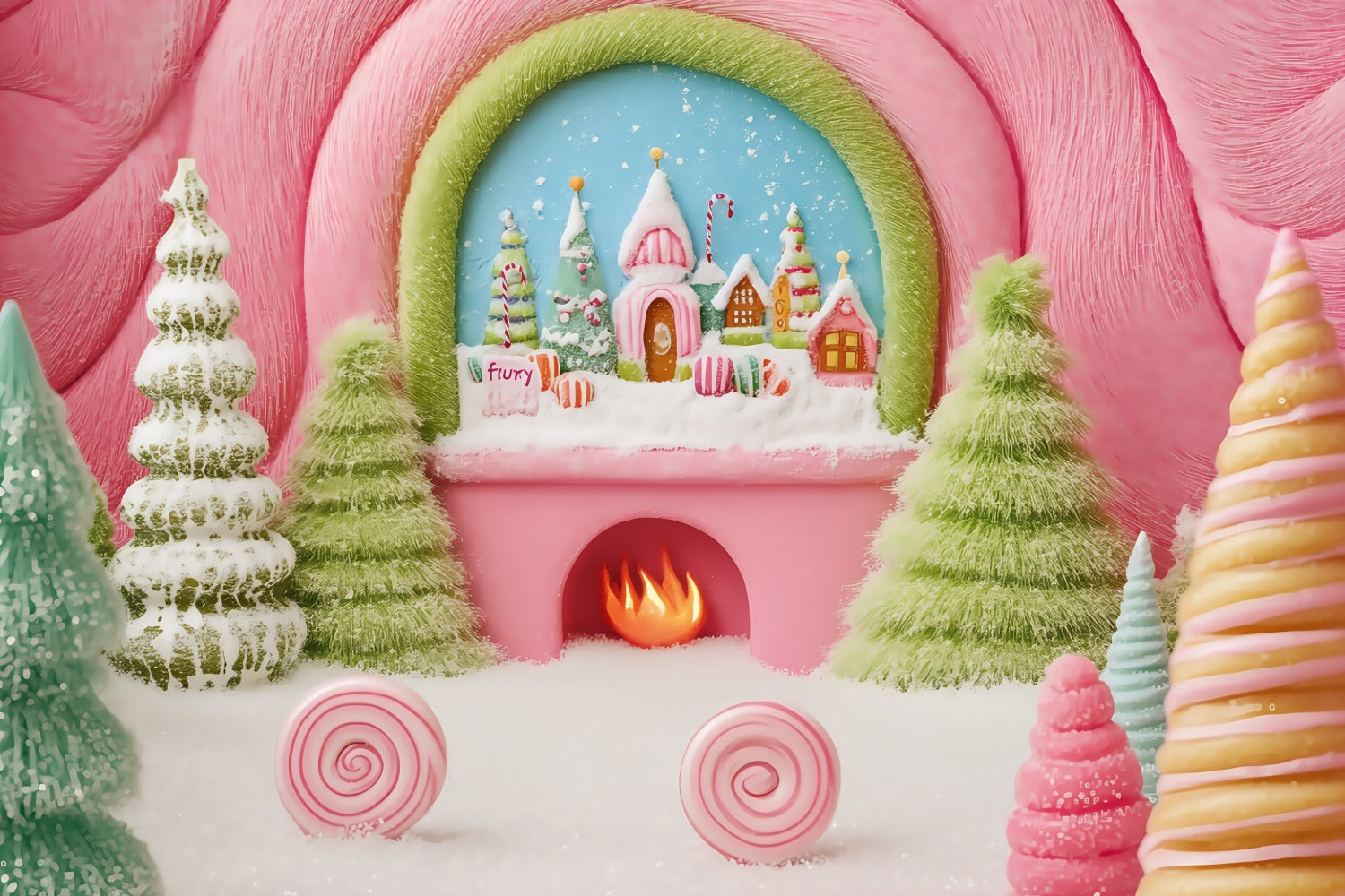 Christmas Photography Backdrops Enchanted Treat Lane Backdrop UK BRP57-153