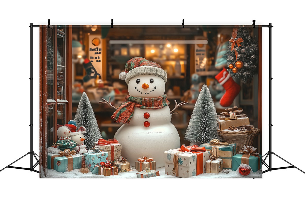 Christmas Photo Backdrop Cozy Snowman Welcome Backdrop UK BRP57-156