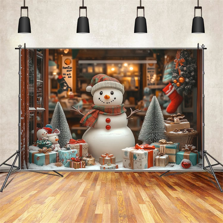 Christmas Photo Backdrop Cozy Snowman Welcome Backdrop UK BRP57-156
