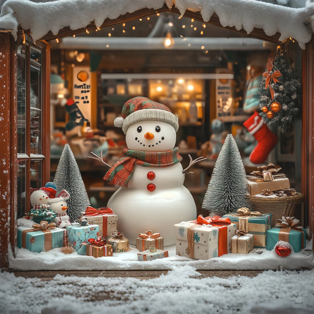 Christmas Photo Backdrop Cozy Snowman Welcome Backdrop UK BRP57-156