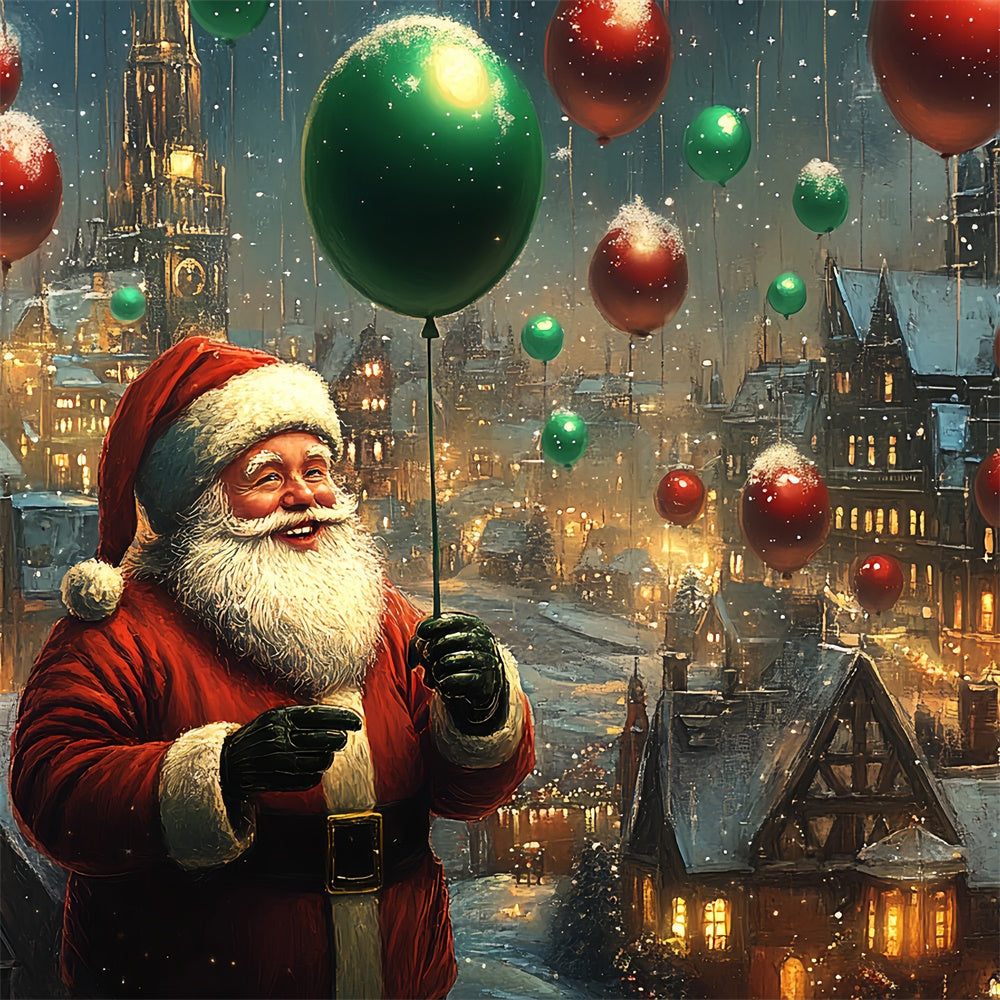 Xmas Backdrops Balloon Winter Twilight Wishes Backdrop UK BRP57-163