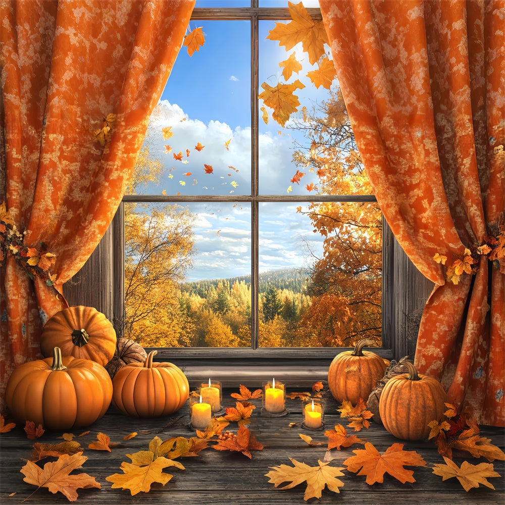 Autumn Photo Backdrop Rustic Windowed Harvest Backdrop UK BRP57-173