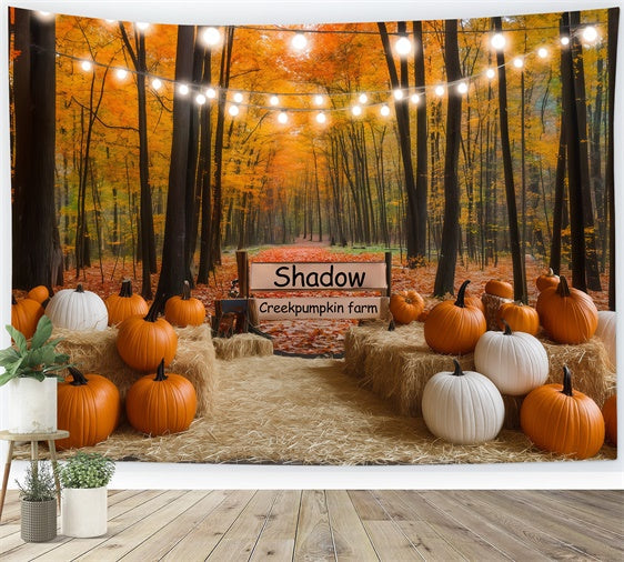 Fall Forest Backdrop Lights Pumpkin Trail Backdrop UK BRP57-177