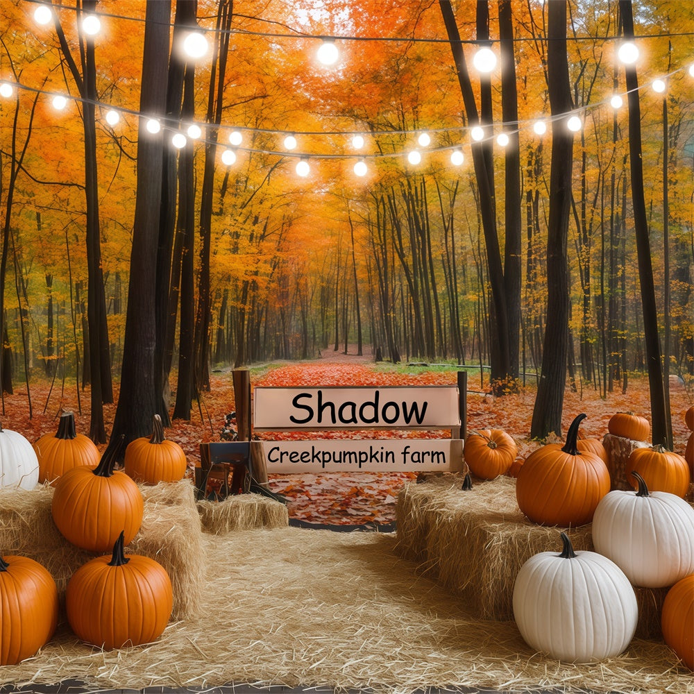 Fall Forest Backdrop Lights Pumpkin Trail Backdrop UK BRP57-177