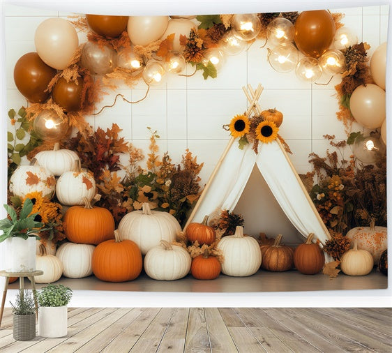 Fall Backdrop For Pictures Pumpkin Tent Party Backdrop UK BRP57-185