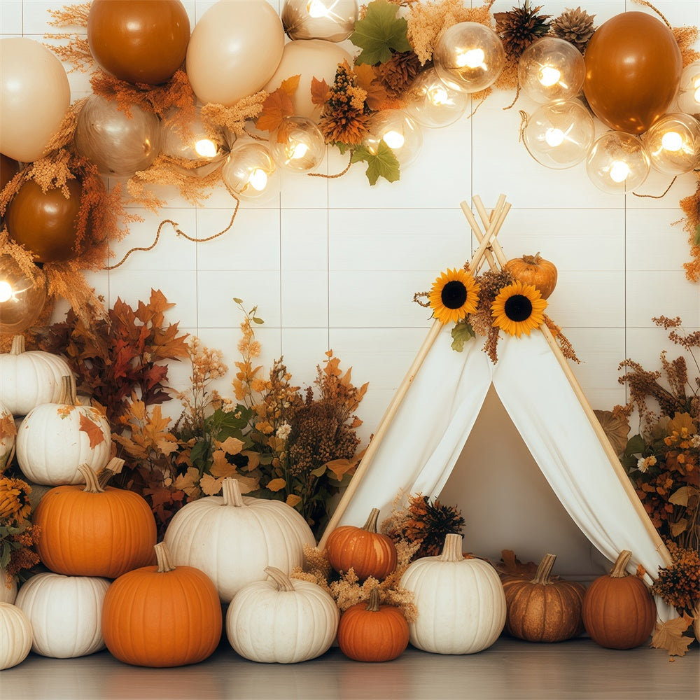 Fall Backdrop For Pictures Pumpkin Tent Party Backdrop UK BRP57-185