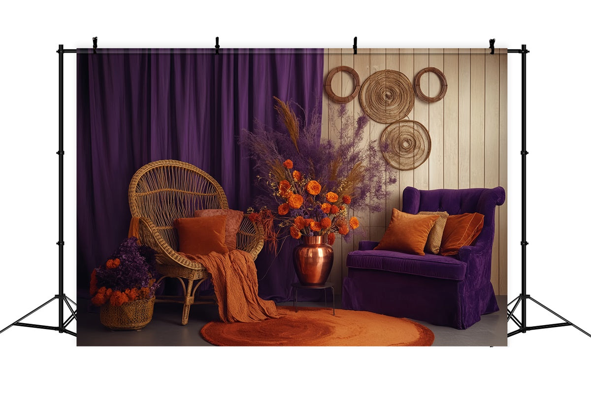 Autumn Photography Backdrops Harvest Charm Lounge Backdrop UK BRP57-186