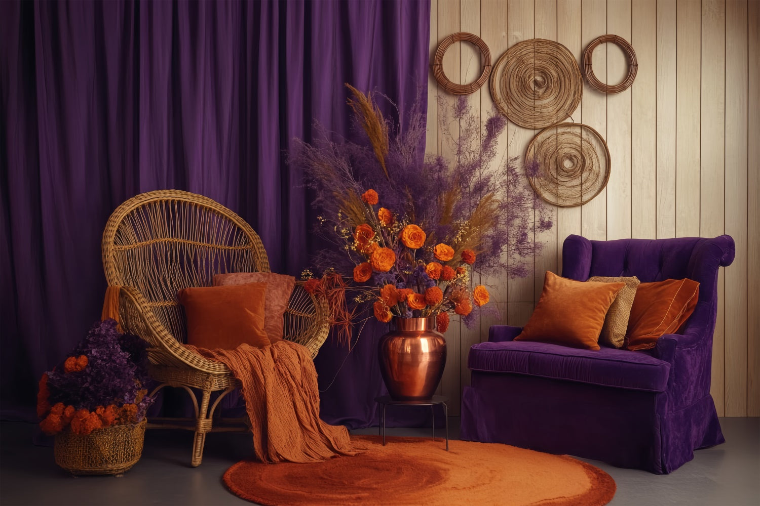 Autumn Photography Backdrops Harvest Charm Lounge Backdrop UK BRP57-186