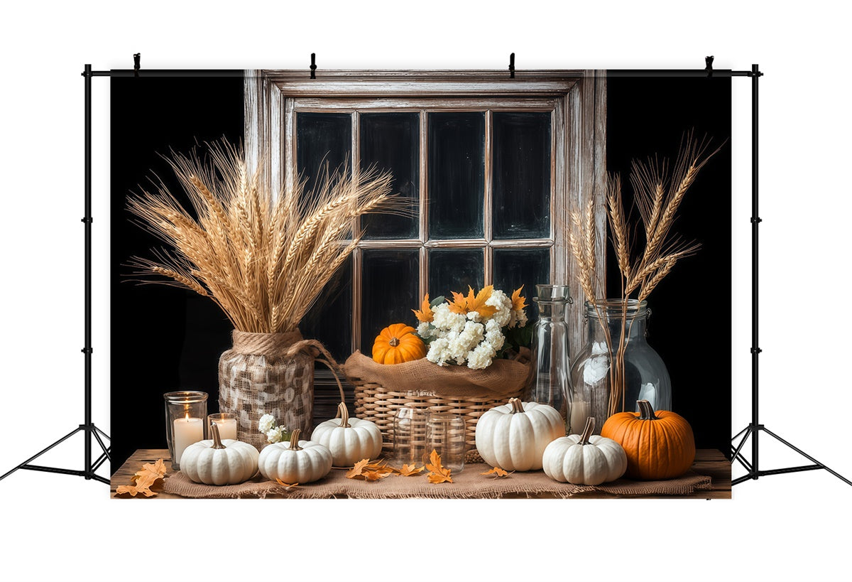 Fall Backdrop Vintage Window Autumn Harvest Backdrop UK BRP57-201