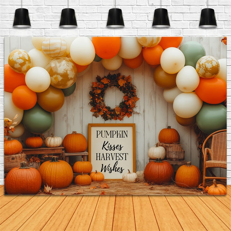 Autumn Backdrops Harvest Wishes Balloon Arch Backdrop UK BRP57-204