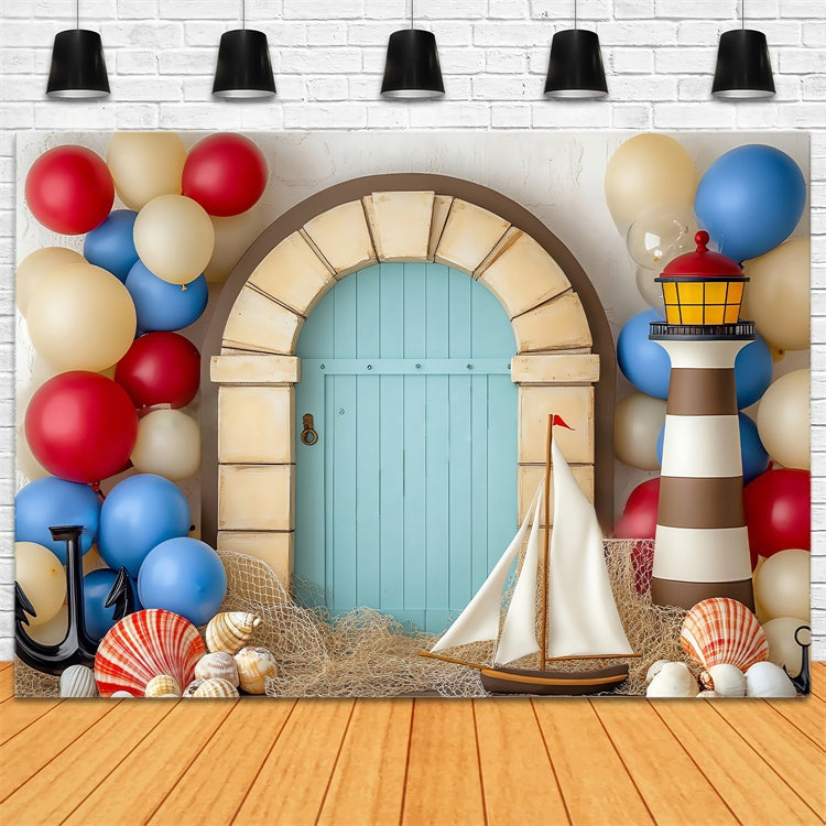 Newborn Photoshoot Backdrop Shell Balloon Arch Backdrop UK BRP57-236