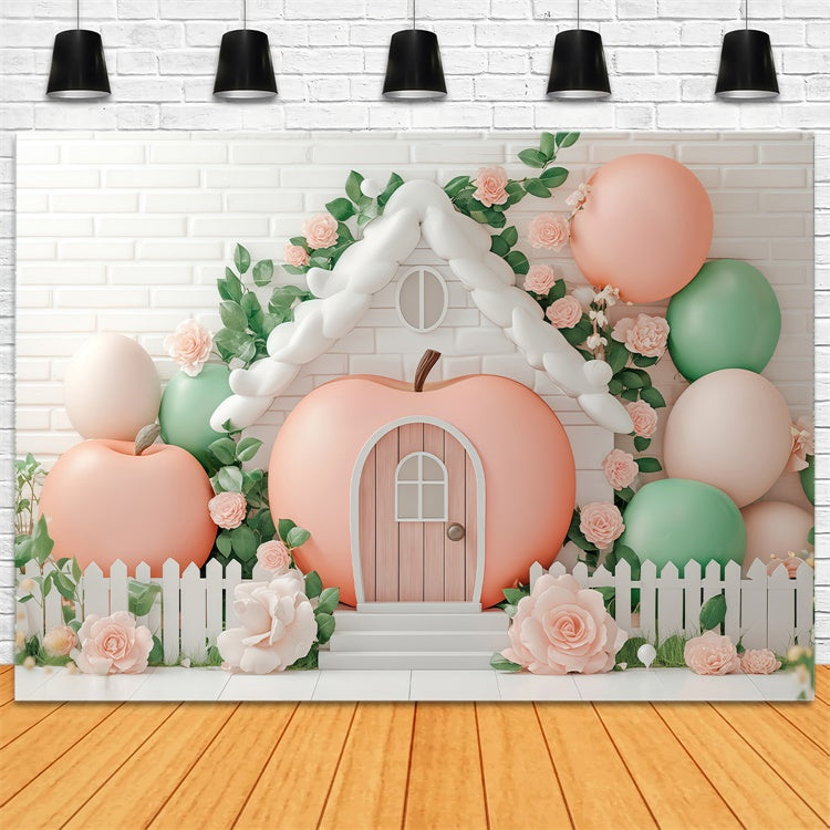 Newborn Photoshoot Backdrop Whimsy Fruit Cottage Backdrop UK BRP57-248