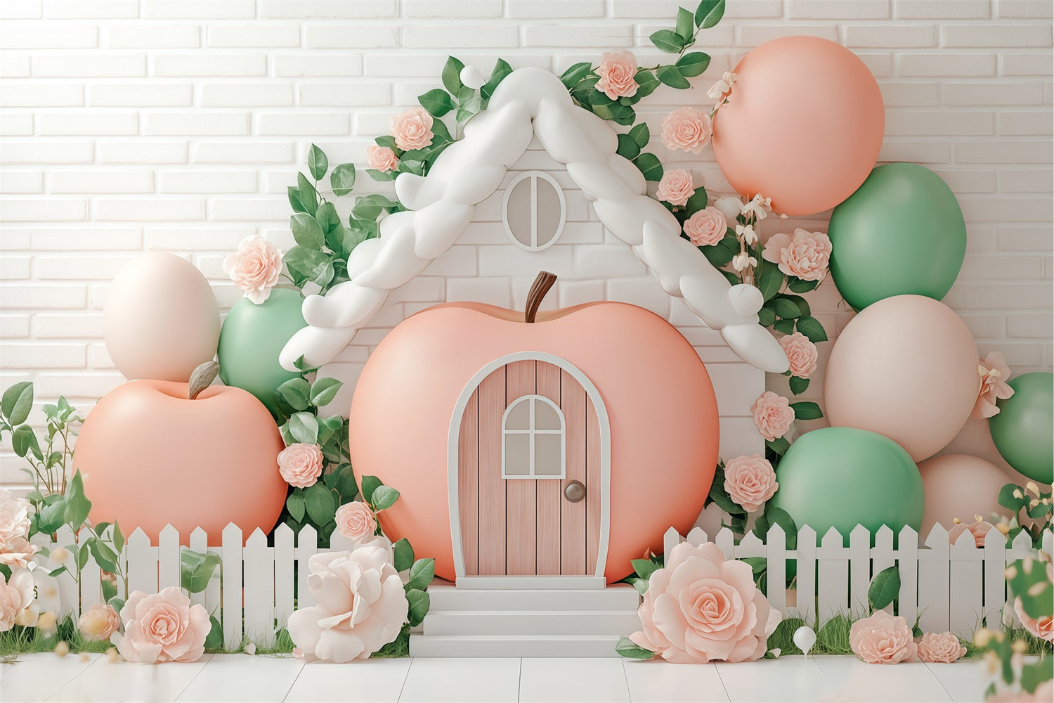 Newborn Photoshoot Backdrop Whimsy Fruit Cottage Backdrop UK BRP57-248
