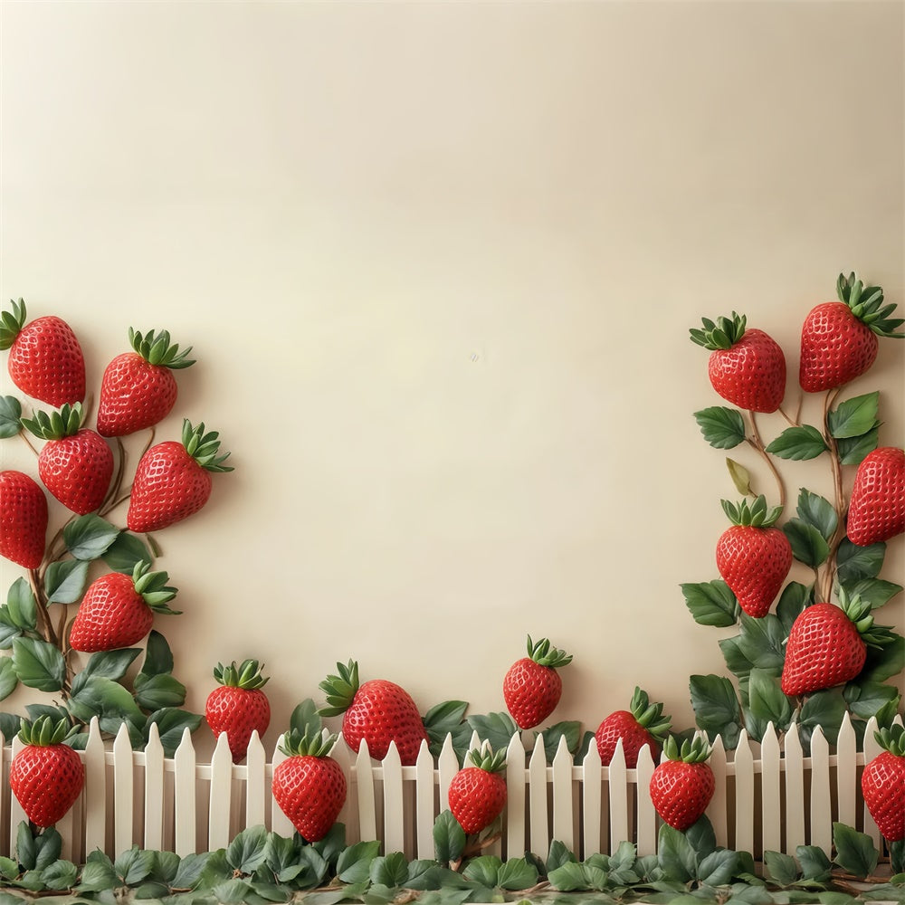 Kids Photo Backdrop Strawberry Field Fence Backdrop UK BRP57-260
