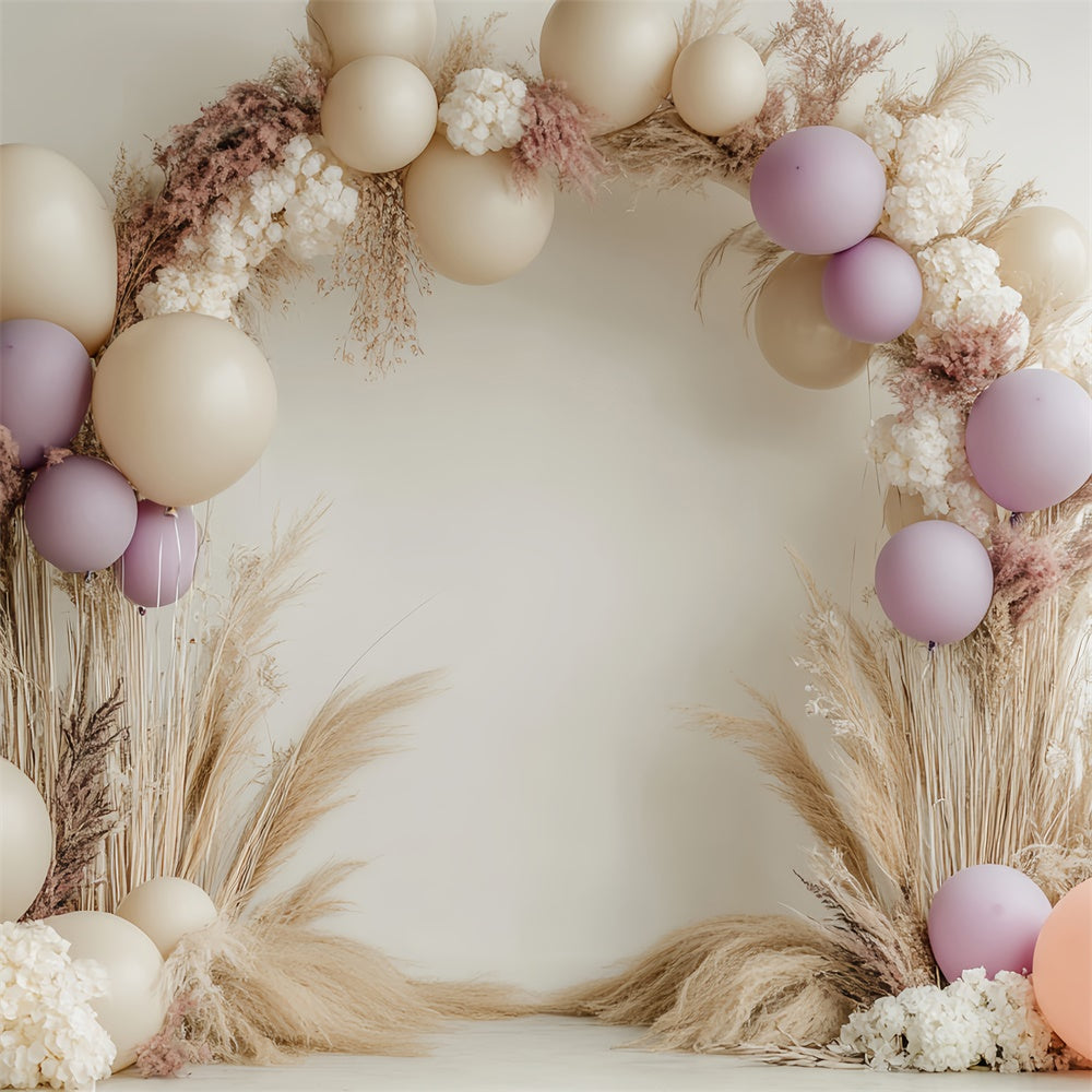 Kids Photo Backdrop Pastel Pampas Balloon Backdrop UK BRP57-275