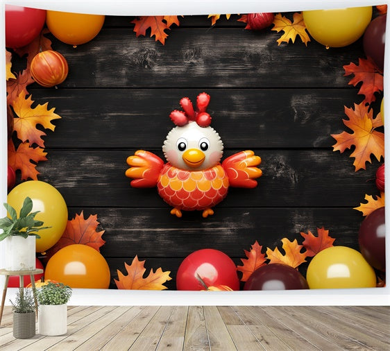 Cute Backdrop Balloons Leaves Celebration Kids Backdrop UK BRP57-285