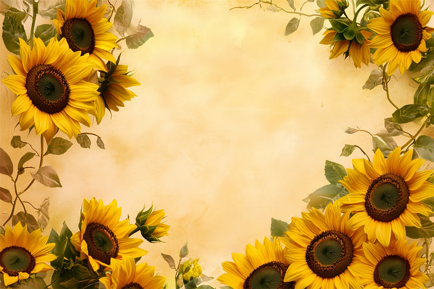 Kids Photo Backdrop Golden Sunflower Bliss Backdrop UK BRP57-286
