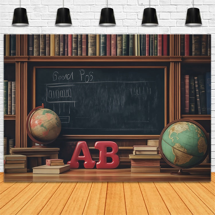 School Backdrop Vintage Library Learning Backdrop UK BRP57-30