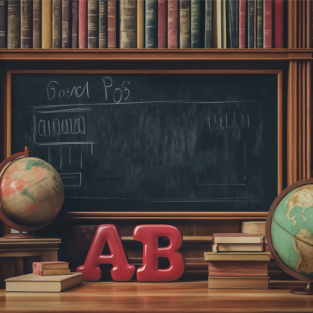 School Backdrop Vintage Library Learning Backdrop UK BRP57-30