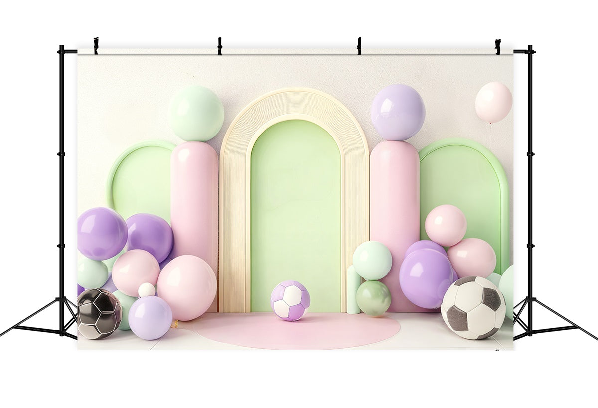 Sports Photo Backdrop Balloon Football Bash Backdrop UK BRP57-304