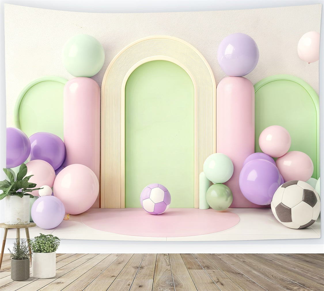 Sports Photo Backdrop Balloon Football Bash Backdrop UK BRP57-304