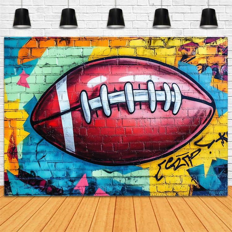 Sports Backdrops Graffiti Football Brick Backdrop UK BRP57-311