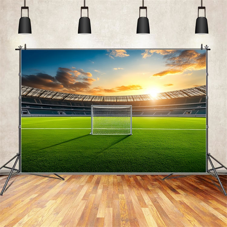 Soccer Field Backdrop Golden Hour Field Backdrop UK BRP57-313