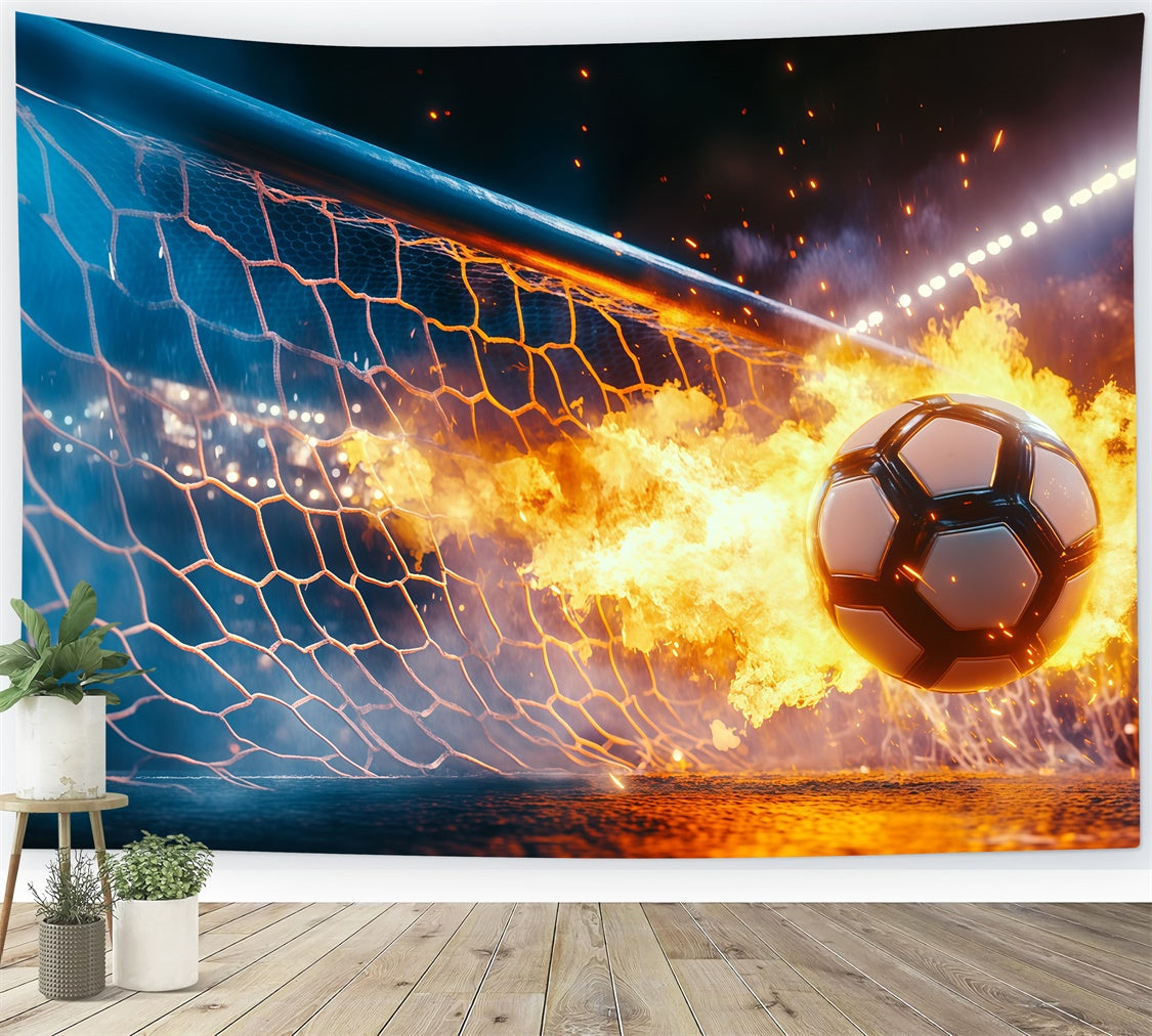 Soccer Photo Backdrop Blazing Goal Impact Backdrop UK BRP57-316