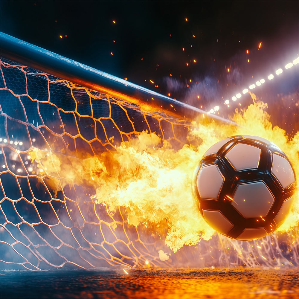Soccer Photo Backdrop Blazing Goal Impact Backdrop UK BRP57-316