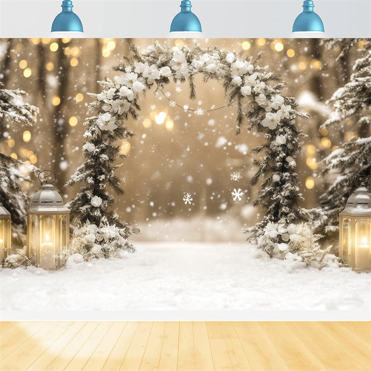 Winter Backdrop Photography Rustic Romance Snow Backdrop UK BRP57-354