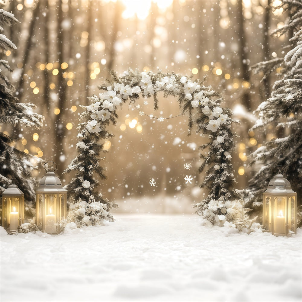 Winter Backdrop Photography Rustic Romance Snow Backdrop UK BRP57-354