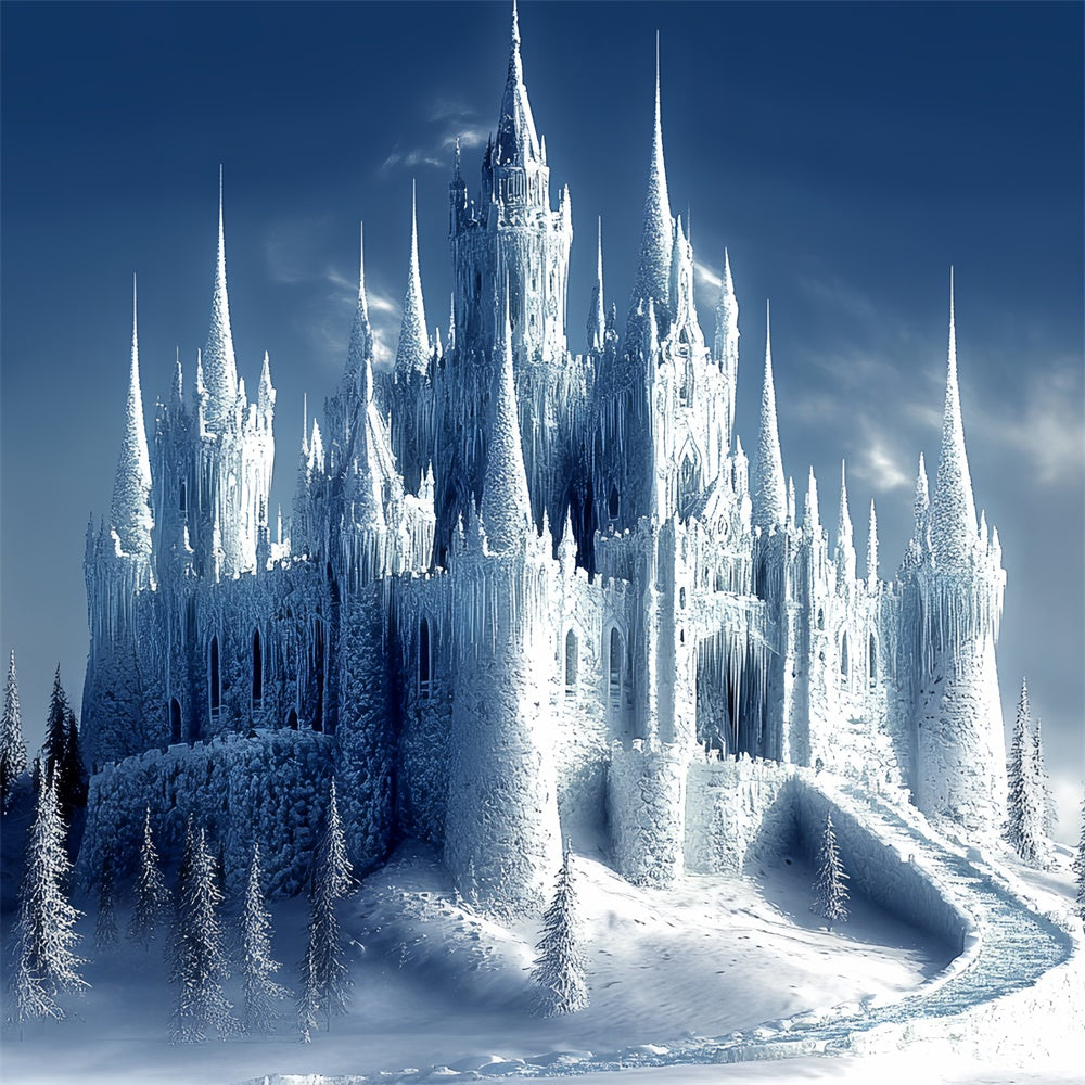 Winter Castle Backdrop Frozen Majesty Castle Backdrop UK BRP57-355